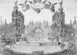 Proscenium for Angelica, vinder af Alcina, 1716. af Franz Ambros Dietel