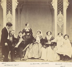 [Gruppeportræt af Antoine og Höusermann-familierne], 1850