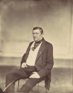 [Siddende mand i hvid vest og mørk frakke], 1850