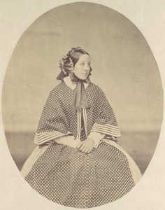 [Ung kvinde i prikket kjole], 1850