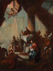 Studie til præsentationen af Kristus i templet for Saint Ulrich, Wien, ca. 1750. af Franz Anton Maulbertsch