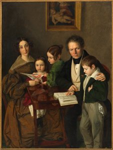 Komponisten Johann Baptist Gänsbacher 1778-1844 og hans familie, c.1838. af Franz Anton Stecher