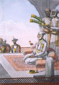En Rahjah med ledsagere, pub. 1808-12. af Franz Balthazar Solvyns