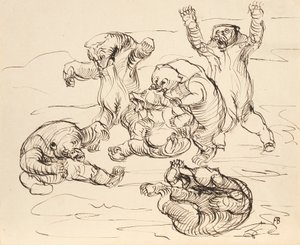Slagende bjørne af Franz Barwig d. Ä.