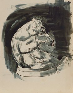 Siddende malaysisk bjørn af Franz Barwig d. Ä.