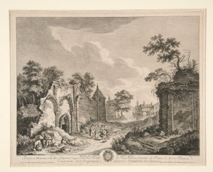 Ruinerne af klosteret St. Maur af Franz Edmund Weirotter
