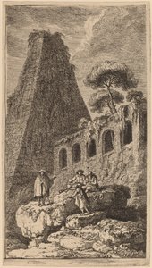 Pyramiden i Sesto nær St. Paulis porte i Rom af Franz Edmund Weirotter