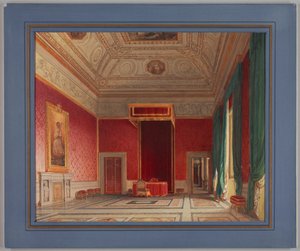 Tegning, Sala del Thorvaldsen, Rom, 1845 af Franz Heinrich