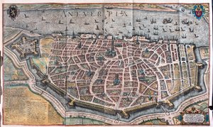 Antwerpen, Belgien (gravering af Franz Hogenberg