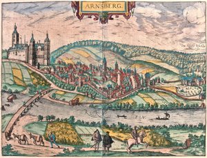 Arnsberg, Tyskland (gravering af Franz Hogenberg