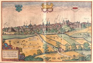 Bethune i Pas de Calais, Frankrig (gravering af Franz Hogenberg