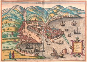 Chios eller Chio, Grækenland (gravering af Franz Hogenberg