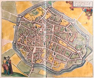 Douai, Frankrig (gravering af Franz Hogenberg