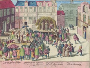 Henrettelse i Brugge ved afbrænding af tre munke for sodomi, 28. juni, 1578