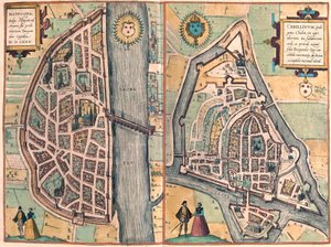 Macon - Chalons sur Saone, Frankrig (gravering af Franz Hogenberg