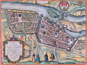 Magdeburg Plan (Magdeburgum), Tyskland (radering af Franz Hogenberg