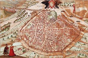 Kort over Avignon - Frankrig (gravering af Franz Hogenberg