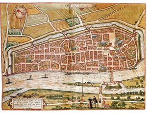 Kort over Bremen (gravering af Franz Hogenberg