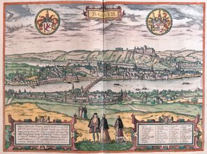 Passau, Tyskland (gravering af Franz Hogenberg