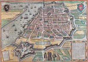 Kort over Antwerpen af Franz Hogenberg