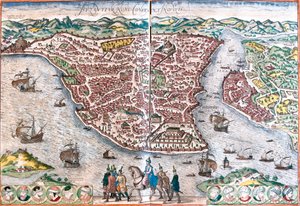 Byzans plan, omdøbt til Konstantinopel (Byzans, nu Konstantinopel) (det nuværende Istanbul)