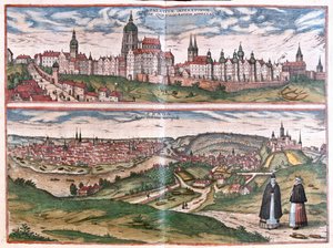 Prag, hovedstaden i Kongeriget Bøhmen, Tjekkiet (gravering