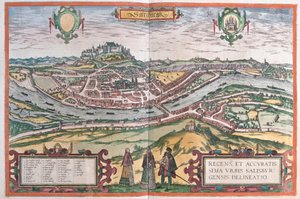 Salzburg, Østrig (gravering af Franz Hogenberg