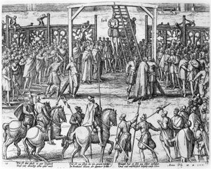 Ophængningsscener i Flandern, 1570 af Franz Hogenberg