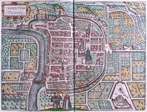 Trento, Italien (gravering af Franz Hogenberg