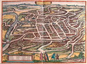 Vilnius, Litauen (gravering af Franz Hogenberg