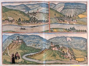 Zell an der Moselle, Bernkastel-Kues, Manderscheid, Tyskland (gravering af Franz Hogenberg