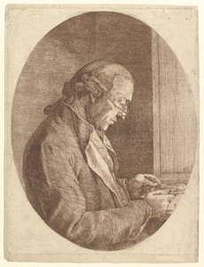 Portræt af en kunstner, der skitserer en portrætminiature, 1799. af Franz Jakob Josef Ignatz von Predl