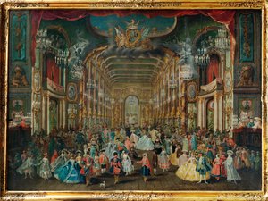Udklædningsbal i Bonns residensteater ... af Franz Jakob Rousseau