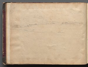 Album med udsigt over Rom og omgivelser, Landskabsstudier, side 03b: Romersk panoramalandskab af Franz Johann Heinrich Nadorp