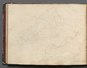 Album med udsigt over Rom og omgivelser, Landskabsstudier, side 20b: Cervera. af Franz Johann Heinrich Nadorp