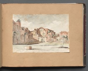 Album med udsigt over Rom og omgivelser, Landskabsstudier, side 22a: "Terme di Diocleziano, Rom"