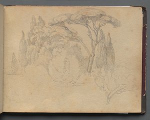 Album med udsigt over Rom og omgivelser, Landskabsstudier, side 29a: Landskabsundersøgelse. af Franz Johann Heinrich Nadorp