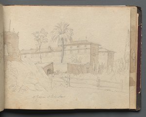 Album med udsigt over Rom og Omegn, Landskabsstudier, side 38a: :St. Giovanni og Paolo.... af Franz Johann Heinrich Nadorp