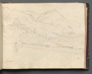 Album med udsigt over Rom og Omegn, Landskabsstudier, side 42a: Romersk Landskab. af Franz Johann Heinrich Nadorp