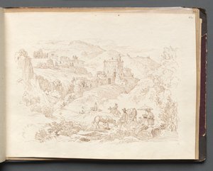 Album med udsigt over Rom og Omegn, Landskabsstudier, side 43a: Romersk Landskab af Franz Johann Heinrich Nadorp