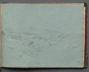 Album med udsigt over Rom og Omegn, Landskabsstudier, side 52a: Romersk Landskab. af Franz Johann Heinrich Nadorp
