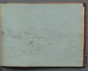 Album med udsigt over Rom og Omegn, Landskabsstudier, side 52a: Romersk Landskab af Franz Johann Heinrich Nadorp