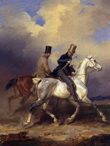Prins Wilhelms ridetur i selskab med kunstneren