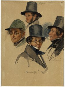 Franz Kugler, Karl Stawinsky, Peter Joseph Lenné, E. B. J. Raupach () af Franz Krüger