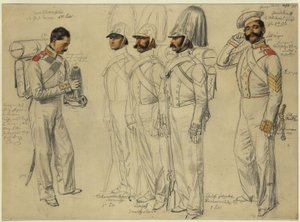 Jacob Kotscheroffskoy, Tschumarinoff Semianoffs, Lumpoff Ismailoff, Sokoloff, feltwebel Gewdokimoff af Franz Krüger