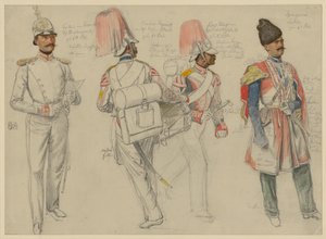 af Kossacowski, kaptajn i Preobraschenski-regimentet; Steppanoff, trommeslager i Kejser af Østrig-regimentet; Petroff, fløjtist i Frederik Vilhelm III.-regimentet; Dgingosow, Leskier af Franz Krüger