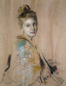 Pige med fan, 1880