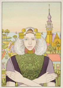 Hollandsk pige, 1897, fra LEstampe Moderne, udgivet i Paris 1897-99 af Franz M. Melchers