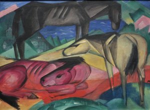 1913 Franz Marc Tre heste II af Franz Marc