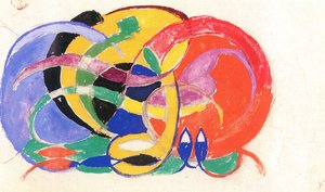 Abstrakt komposition af Franz Marc